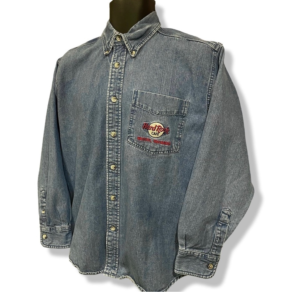 Vintage 90s Hard Rock Cafe Denim Shirt